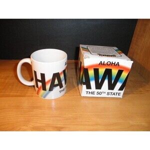 NEW (OPEN BOX) MUG "ALOHA HAWAII THE 50TH STATE AUG 1959" 10 OUNCES HOT OR COLD